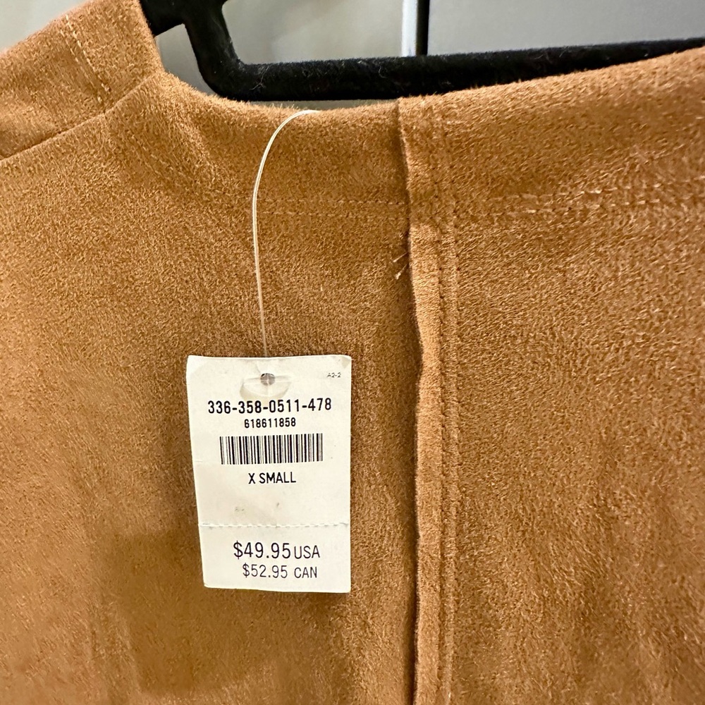 Hollister spaghetti strap Mini Dress with faux brown suede cover-up top - Picture 5 of 7